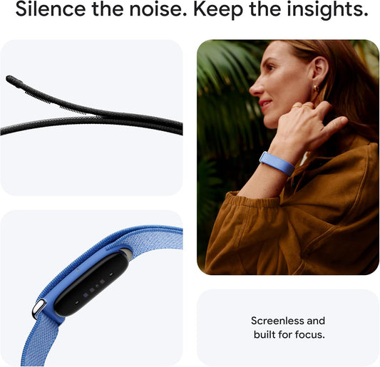 Google Fitbit Air Screenless Fitness & Activity Tracker | 24/7 Health Monitoring | 7-Day Battery | Water Resistant