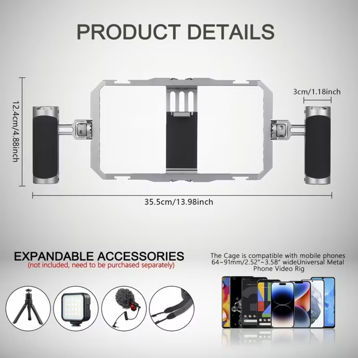 Smartphone Video Cage Rig | Dual Handle Mobile Video Stabilizer