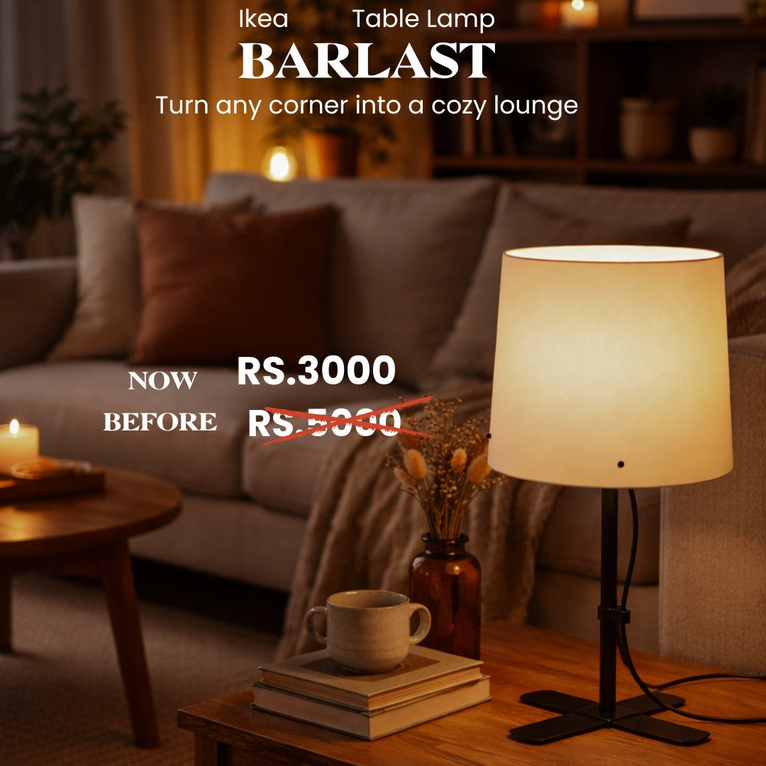 IKEA BARLAST Table Lamp – Black/White, 31 cm