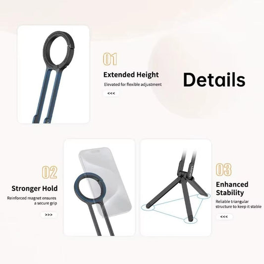 The 777 Magnetic Metal Phone Tripod | Portable Phone Holder