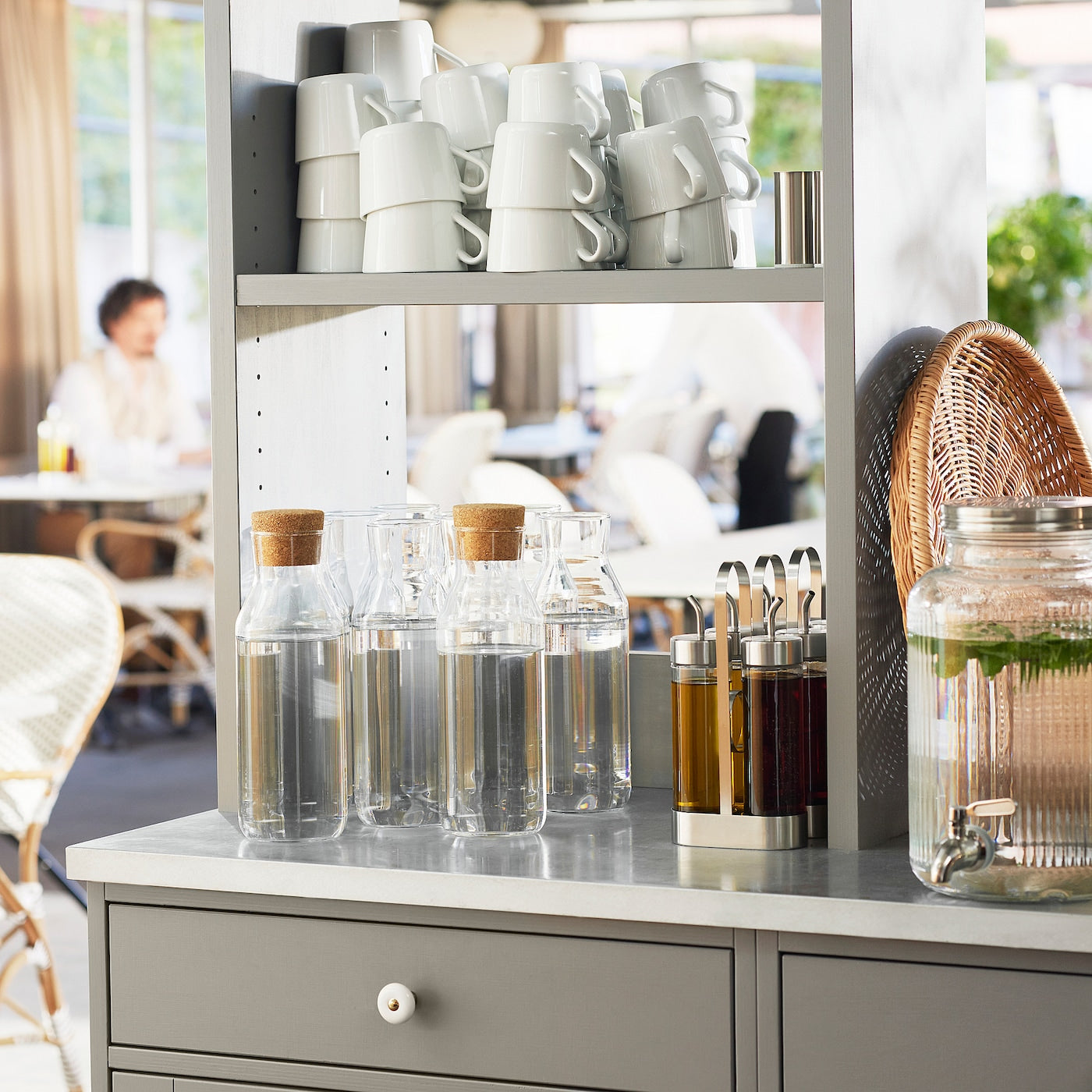 IKEA 365+ Carafe with Stopper – Clear Glass/Cork (1 L)