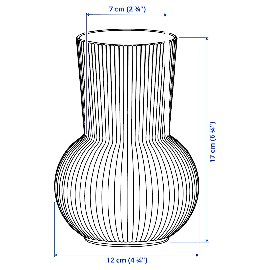 IKEA PÅDRAG Vase – Clear Glass, 17 cm