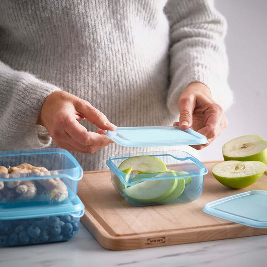 Reusable plastic food container with lid – PRUTA blue 0.6L