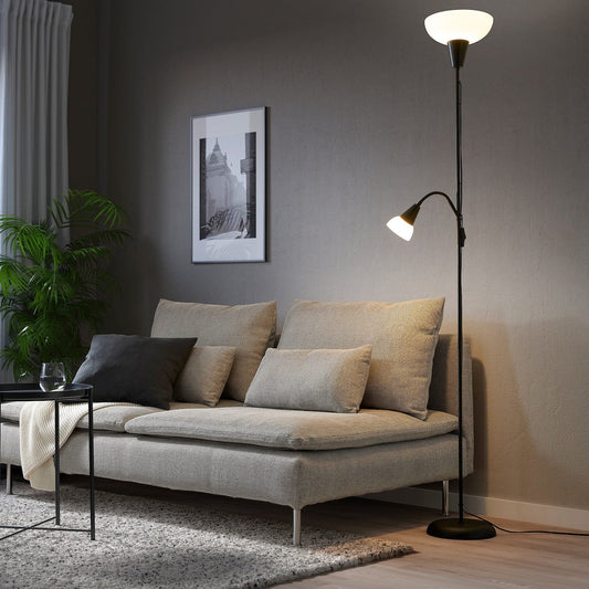 IKEA TÅGARP Floor Uplighter/Reading Lamp – Black/White