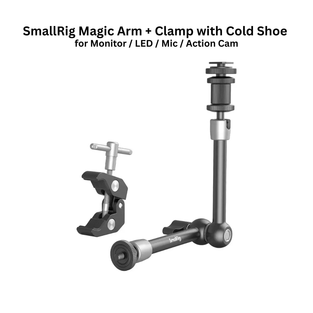 SmallRig Magic Arm + Clamp with Cold Shoe — for Monitor / LED / Mic / Action Cam