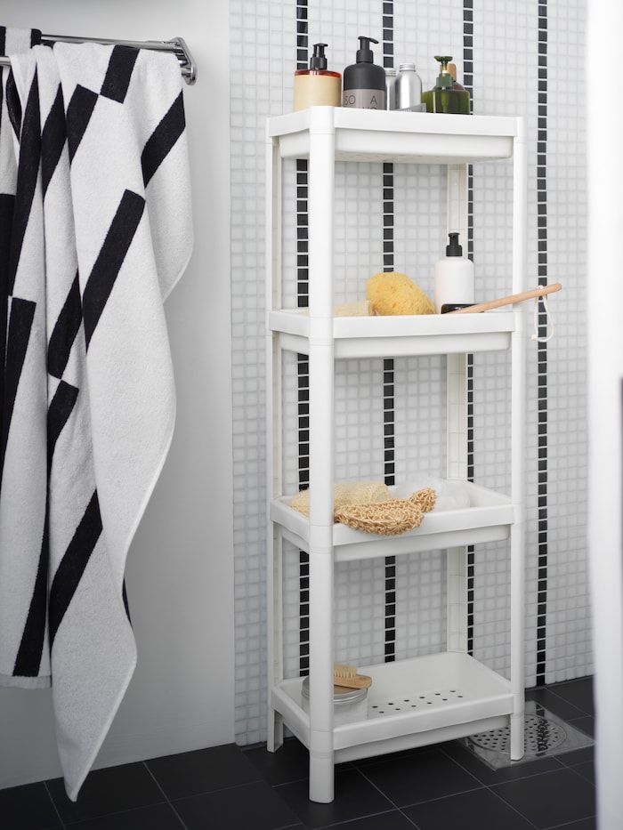 IKEA VESKEN Shelf Unit White 37x23x101 cm | Bathroom Storage Pakistan