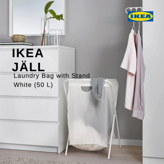IKEA: JÄLL Laundry Bag with Stand – White (50 L)