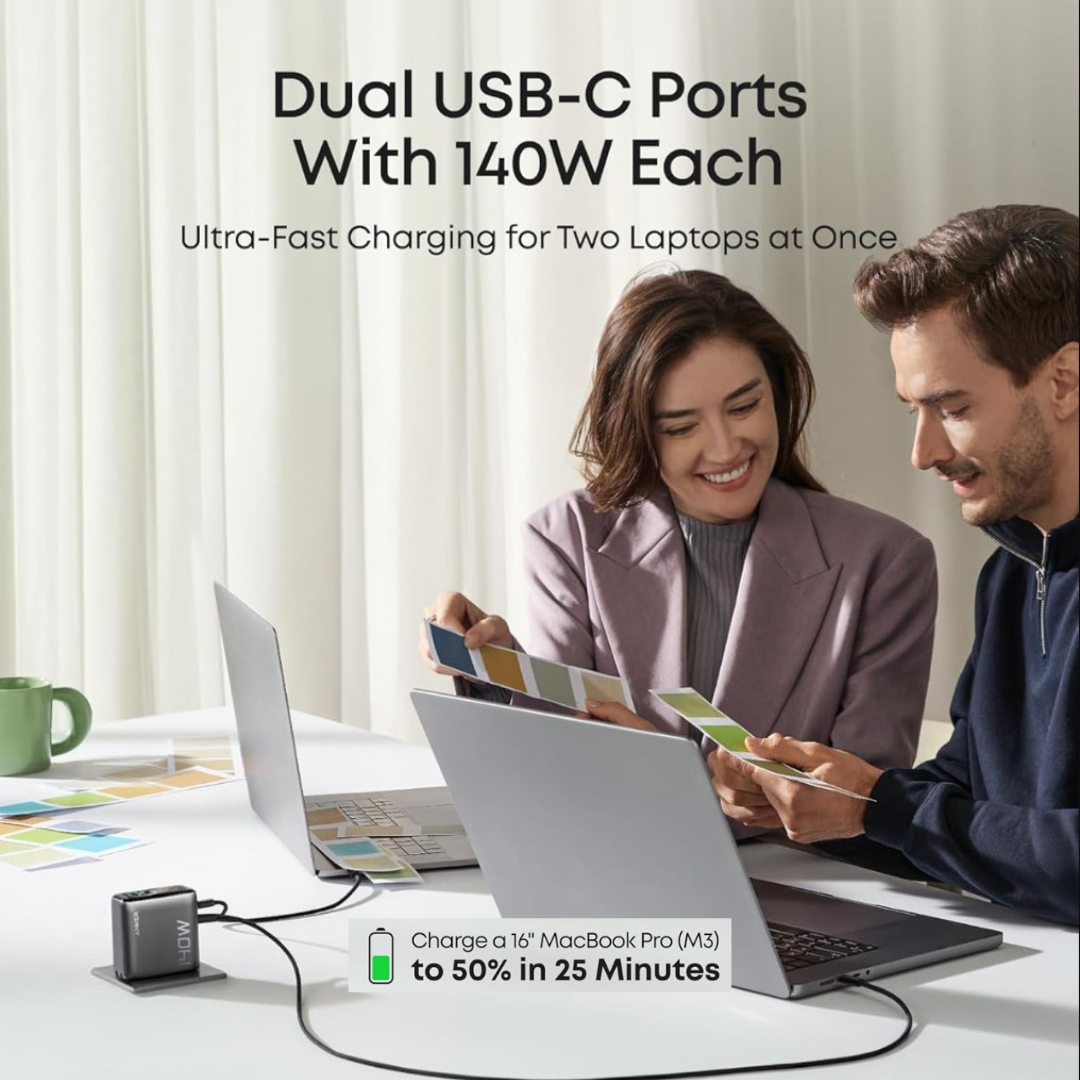 Anker ZOLO 140W GaN 4-Port USB-C Fast Charger with Smart Display