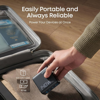 Anker ZOLO 140W GaN 4-Port USB-C Fast Charger with Smart Display