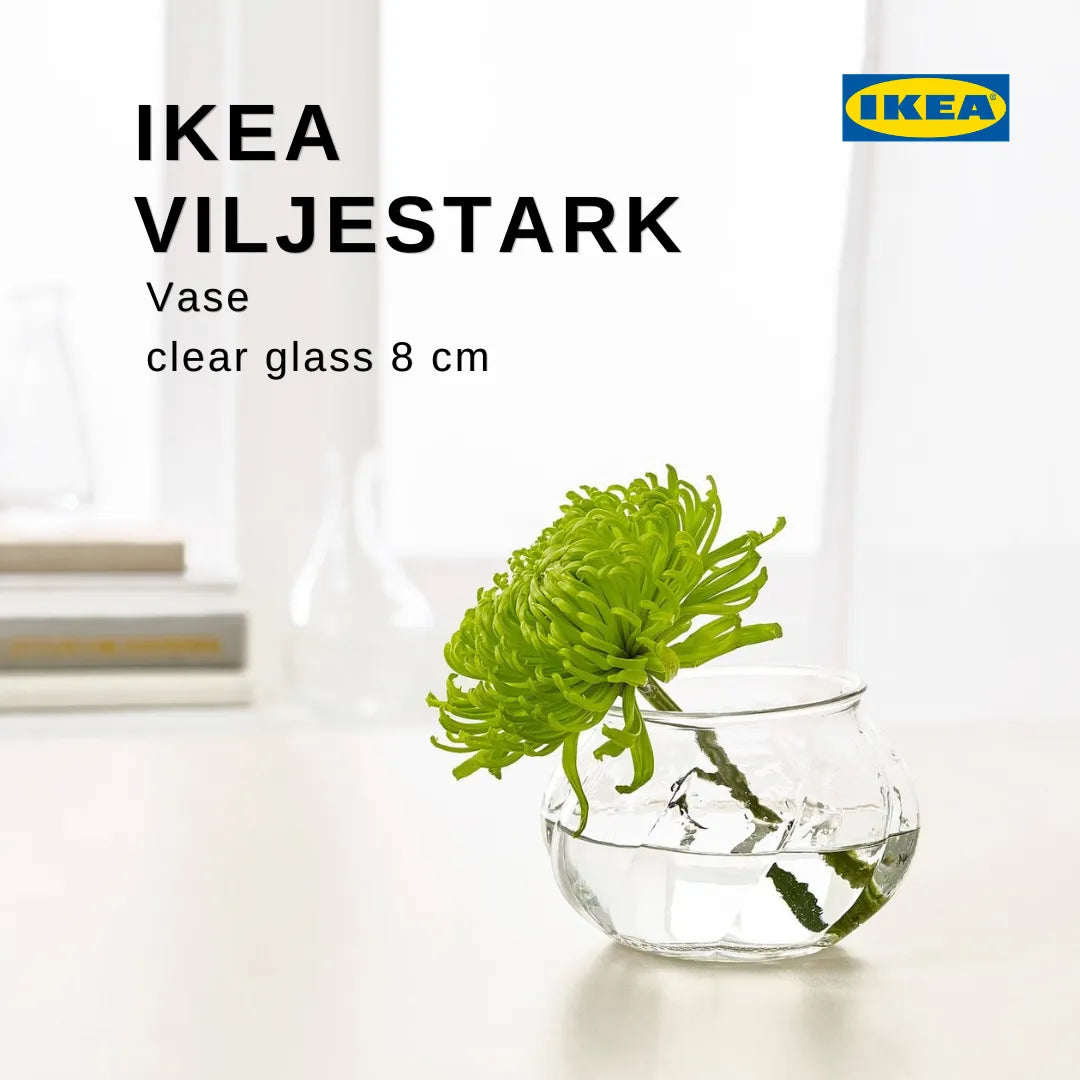 IKEA VILJESTARK Vase, clear glass, 8 cm