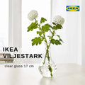 VILJESTARK Vase, clear glass, 17 cm