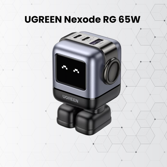 UGREEN Nexode RG 65W GaN Charger | 3-Port | Robot LED Display