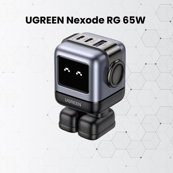 UGREEN Nexode RG 65W GaN Charger | 3-Port | Robot LED Display
