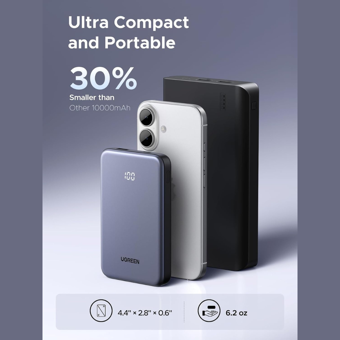 UGREEN Slim Power Bank 10000mAh | 20W Apple Fast Charge + 22.5W