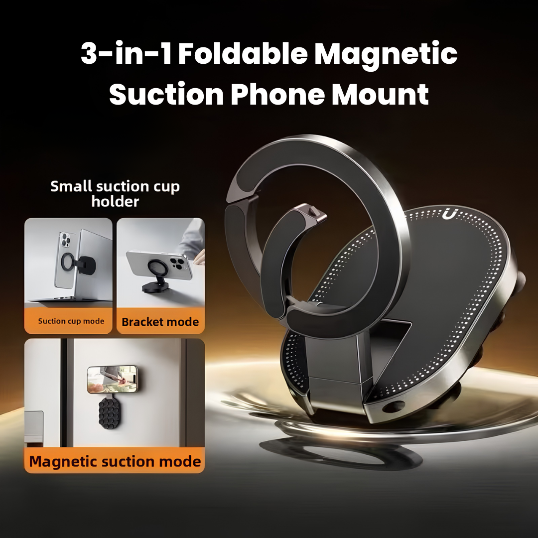 3-in-1 Foldable Magnetic Suction Phone Mount