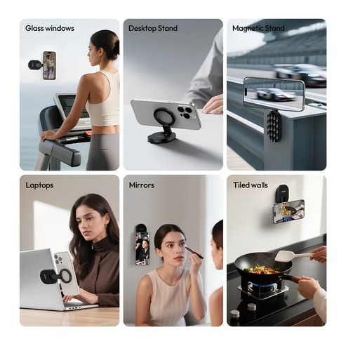 Magnetic suction phone holder multiple uses