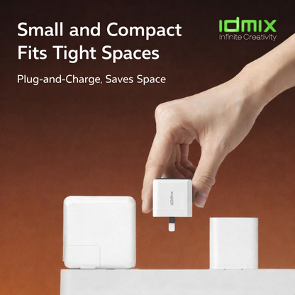 iDMIX Power Cube 45W GaN Smart Screen USB-C Charger – White