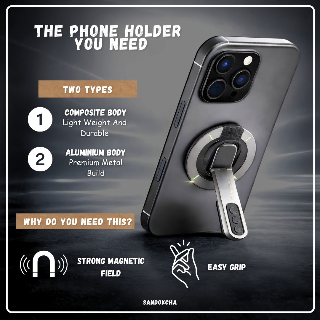 360° Rotating Magnetic Phone Holder – Double-Sided MagSafe Stand