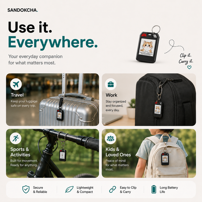 PhotoTag Smart Keychain Tracker with a Screen — Works with iPhone & Android