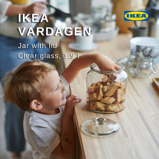 IKEA VARDAGEN Jar with lid, clear glass, 1.9 l