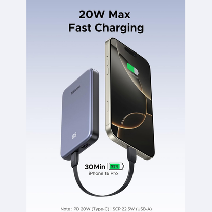 UGREEN Slim Power Bank 10000mAh | 20W Apple Fast Charge + 22.5W