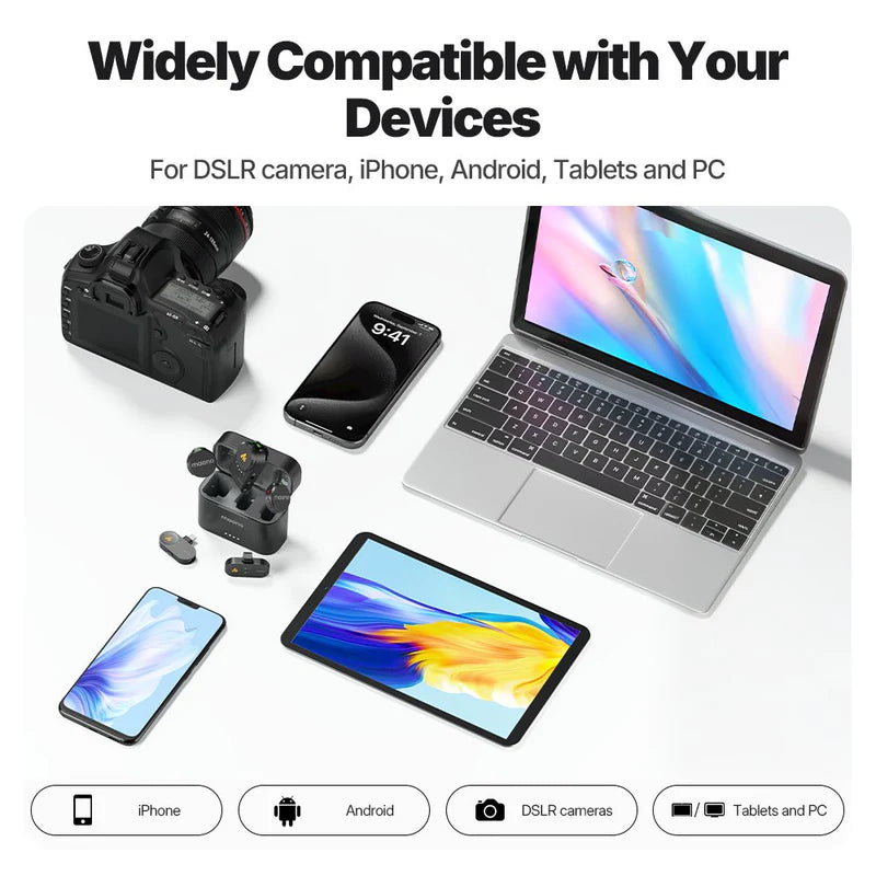 Maono Wave T5 Wireless Microphone - Cameras - USB-C & Lightning