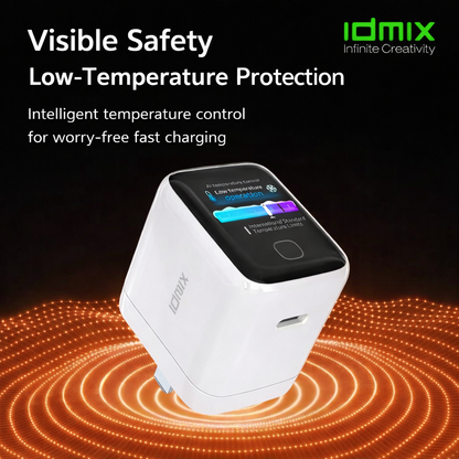 iDMIX Power Cube 45W GaN Smart Screen USB-C Charger – White
