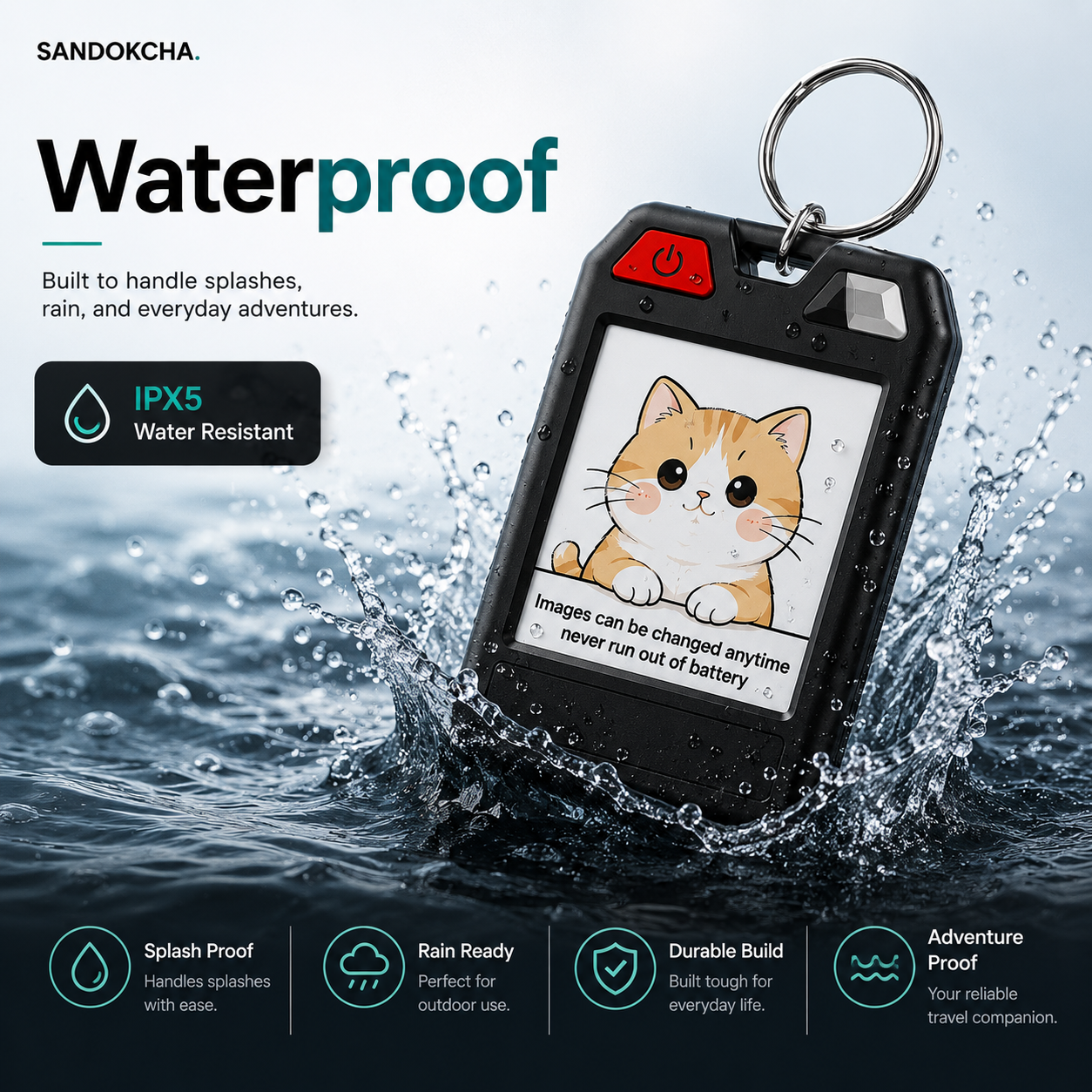 PhotoTag Smart Keychain Tracker with a Screen — Works with iPhone & Android