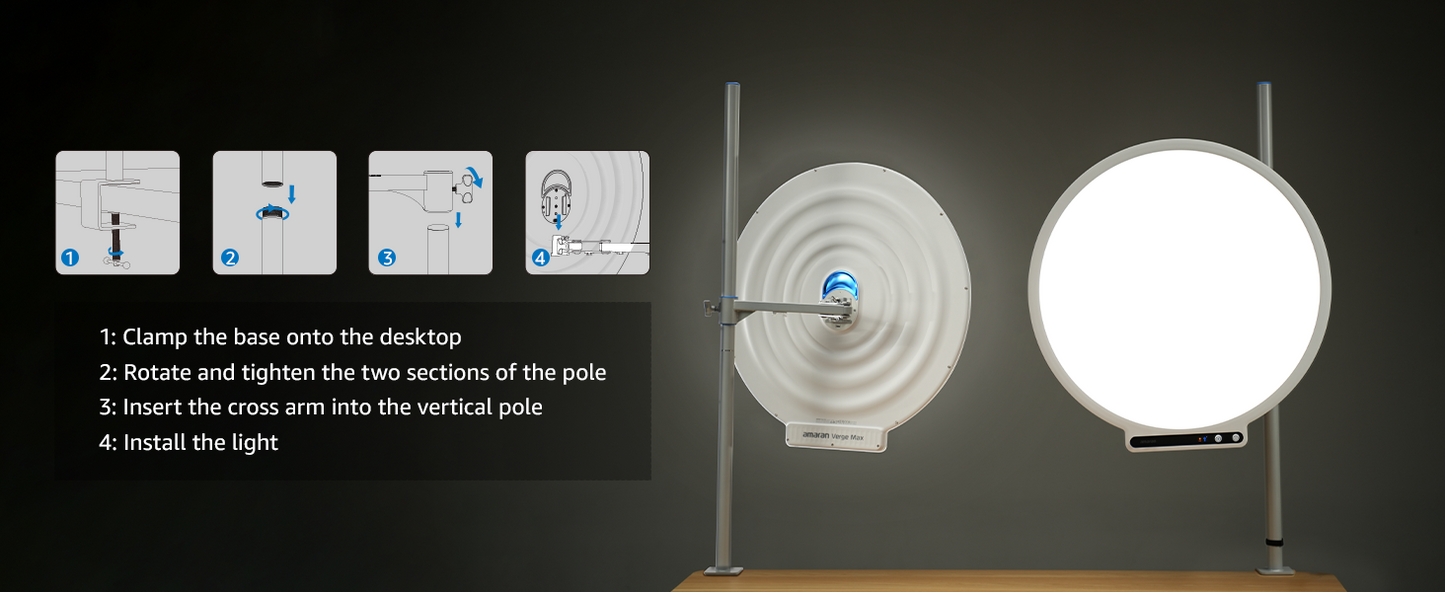 amaran Verge Max LED Video Light,60W Bi-Color 22in Circular Edge-lit Panel Light