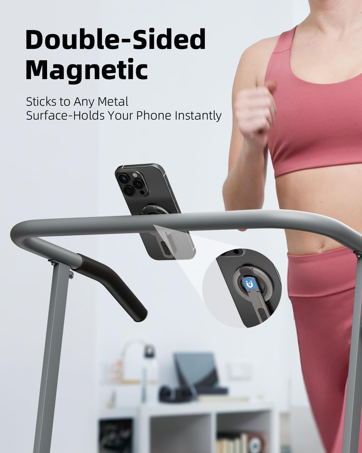 Double-Sided Magnetic Phone Holder with Stress-Relief Grip