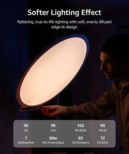 amaran Verge Max LED Video Light,60W Bi-Color 22in Circular Edge-lit Panel Light