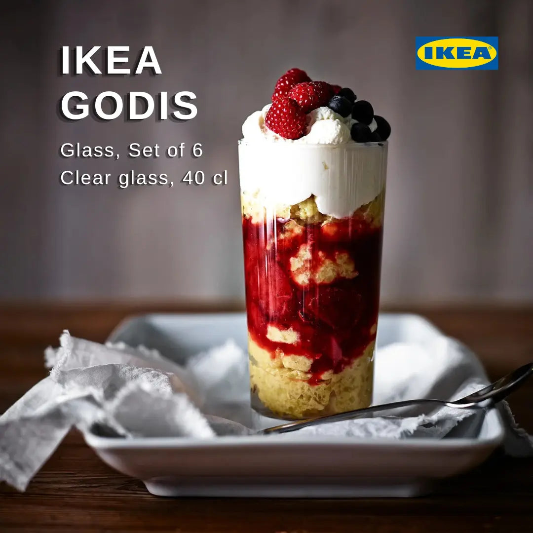IKEA GODIS Glass set of 6, clear glass, 40 cl