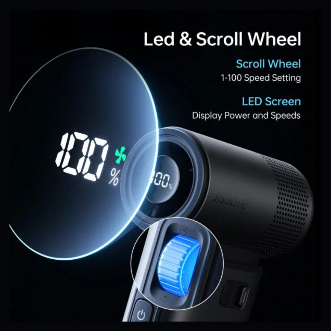 JisuLife Handheld Fan Ultra2 — 43,000 RPM Turbo Fan with 9000mAh Power Bank