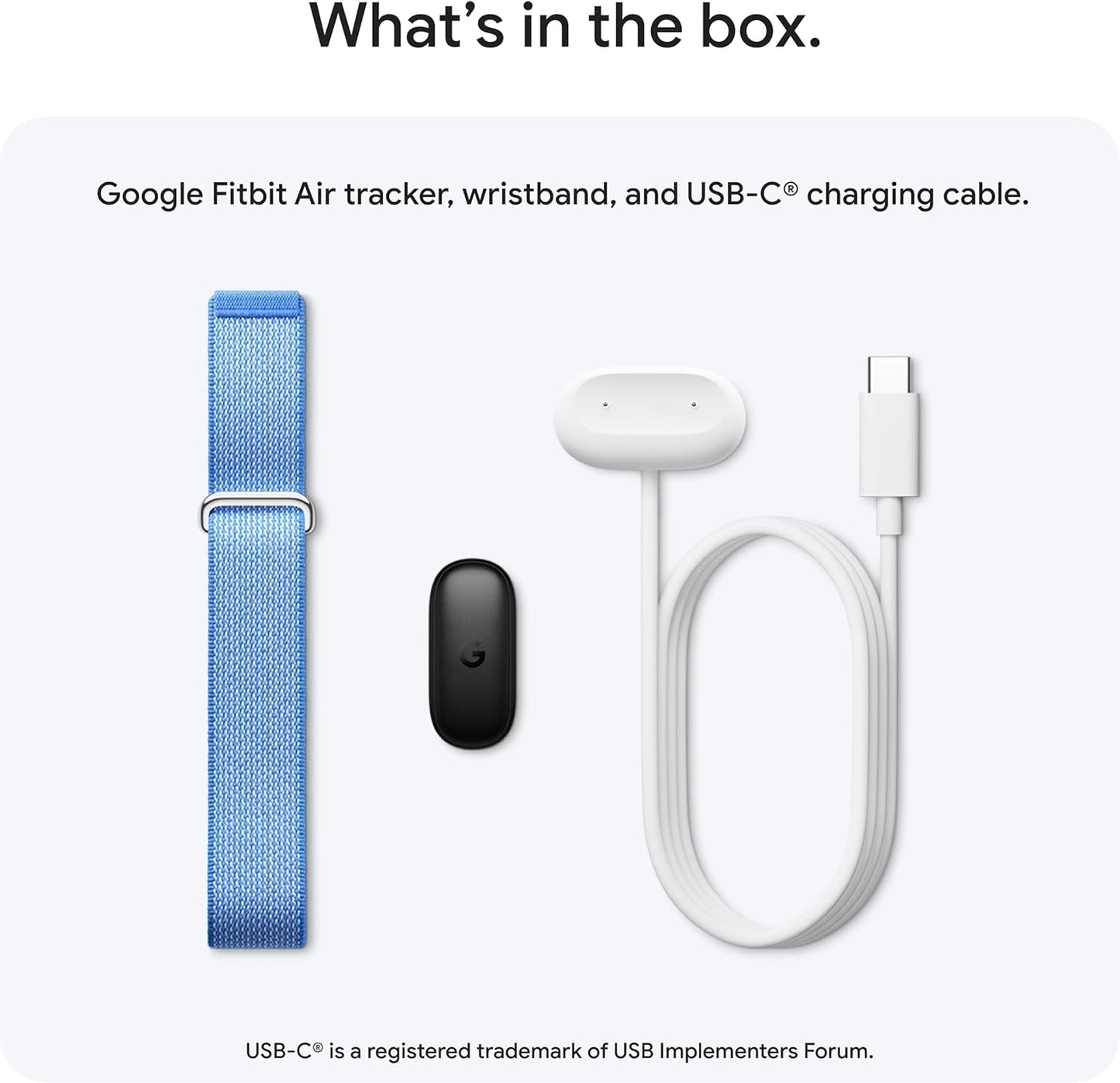Google Fitbit Air Screenless Fitness & Activity Tracker | 24/7 Health Monitoring | 7-Day Battery | Water Resistant