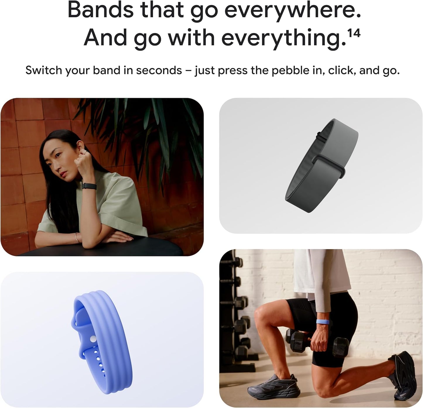 Google Fitbit Air Screenless Fitness & Activity Tracker | 24/7 Health Monitoring | 7-Day Battery | Water Resistant
