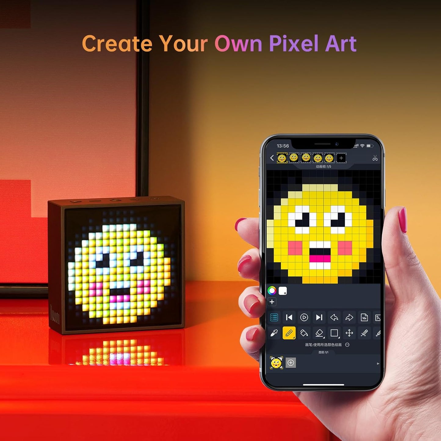 Divoom TimeBox Evo Pixel Art Bluetooth Speaker & Alarm Clock