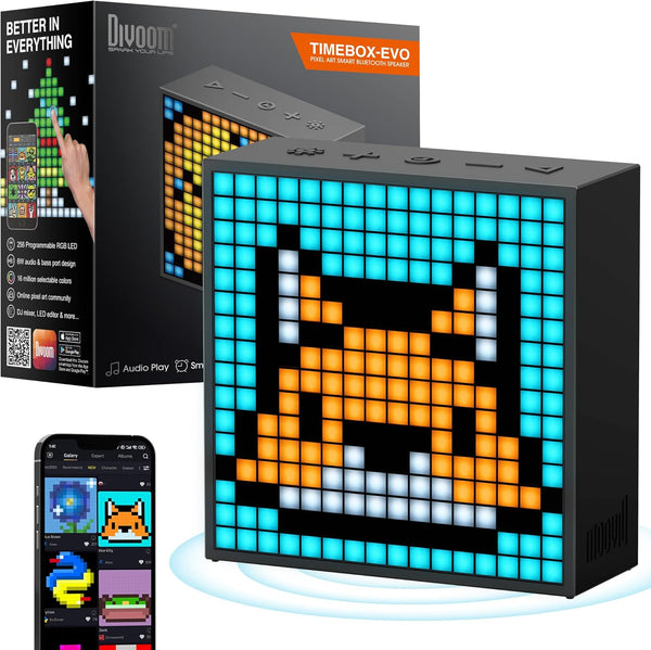 Divoom TimeBox Evo Pixel Art Bluetooth Speaker & Alarm Clock
