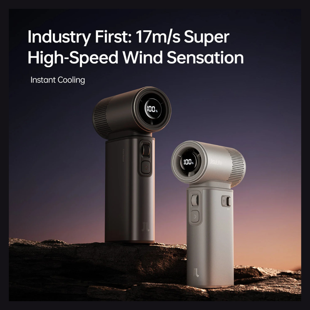 JisuLife Handheld Fan Ultra2 — 43,000 RPM Turbo Fan with 9000mAh Power Bank