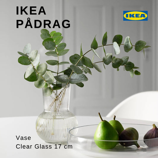 IKEA PÅDRAG Vase – Clear Glass, 17 cm