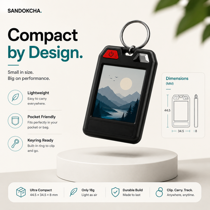 PhotoTag Smart Keychain Tracker with a Screen — Works with iPhone & Android