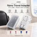 Anker Nano Universal Travel Adapter — 5-in-1, 20W, UK/US/EU/AU Plugs