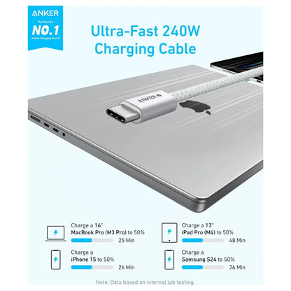 Anker Zolo USB-C to USB-C 240W Fast Charging Data Cable 1.5m