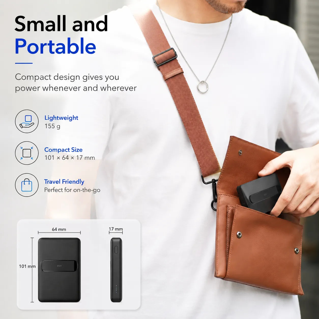 ESR Mini Kickstand Wireless Power Bank (HaloLock) 6000mAh MagSafe