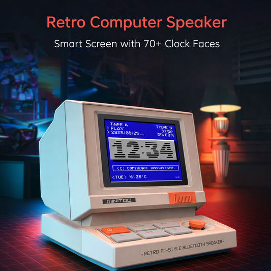 Divoom MiniToo Retro Bluetooth Speaker with Pixel Display