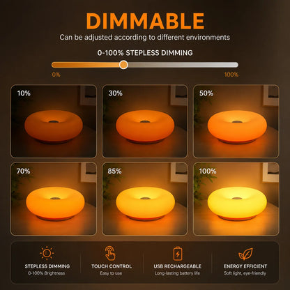 The Viral Donut Lamp — 3 Sizes, 3 Light Modes, Touch Control