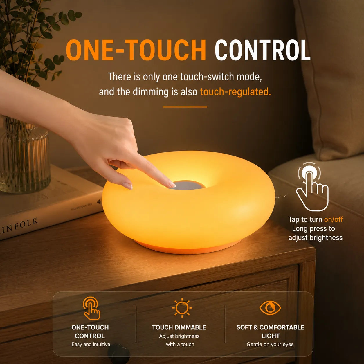 The Viral Donut Lamp — 3 Sizes, 3 Light Modes, Touch Control