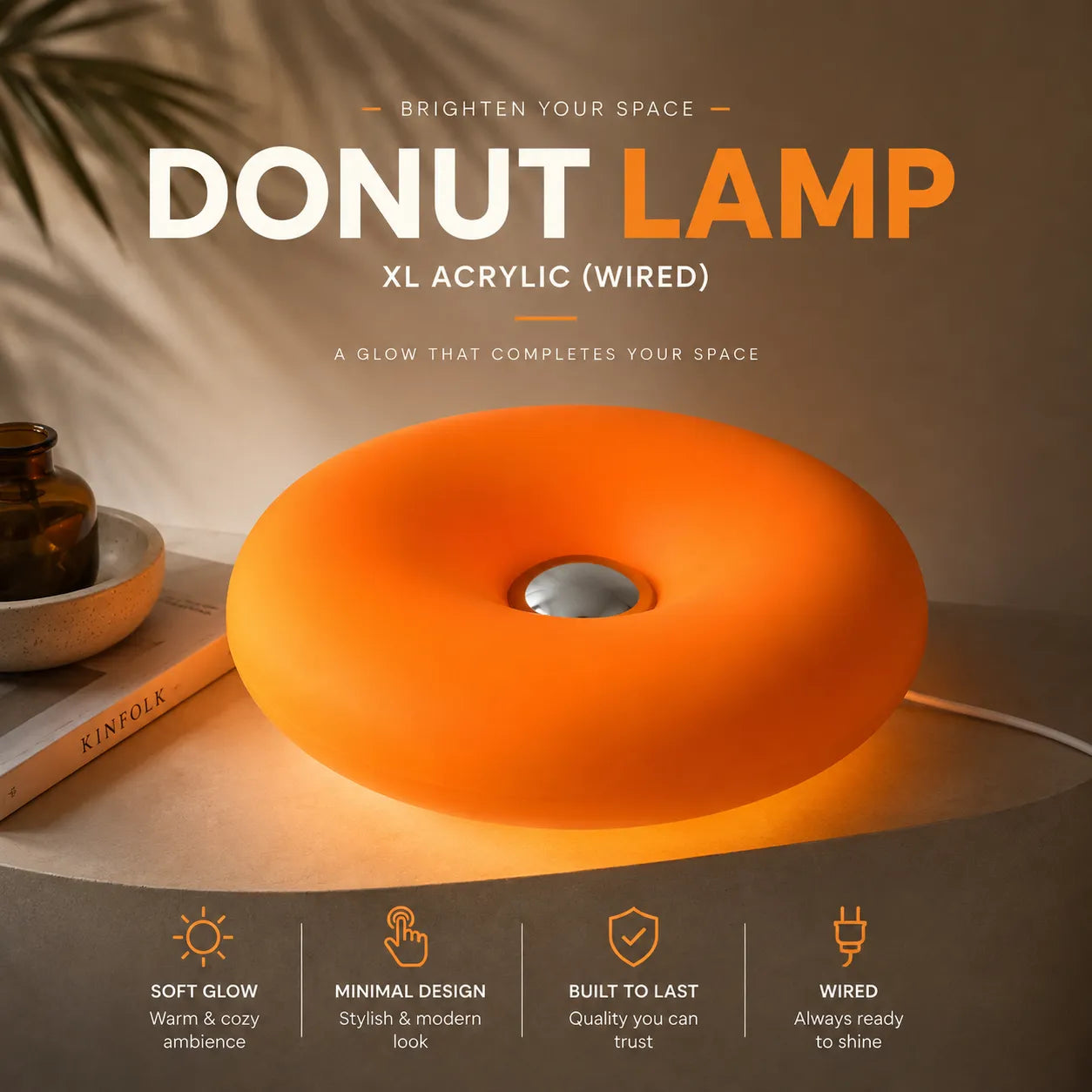 The Viral Donut Lamp — 3 Sizes, 3 Light Modes, Touch Control