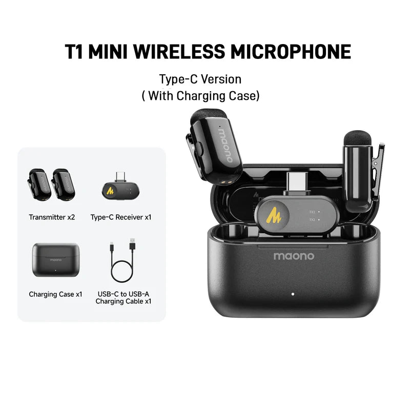 MAONO Wave T1 Mini Wireless Lavalier Microphone (WM622 PC2)