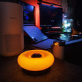 Donut Desk Lamp – USB Rechargeable Lamp with Touch Control, Dimmable LED, 3 Light Modes | Decorative Table/Wall Light – Orange