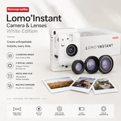 Lomo'Instant Camera & Lenses White Edition – Instax Mini Camera